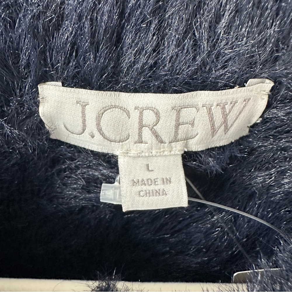 NWT J. Crew Sweater Lady Jacket in Brushed Yarn Navy SZ L - Picture 4 of 7